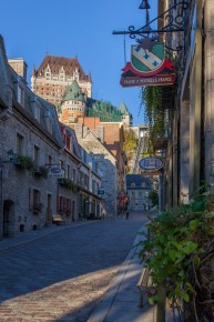 View Château Frontenac from Rue Sous le Fort, Quebec City