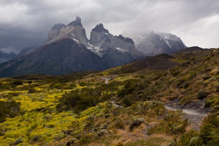 Stormy weather over Cuernos del Paine, Torres del Paine National