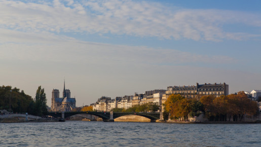 Notre Dame on Île de la Cité and the eastern end of Île Saint