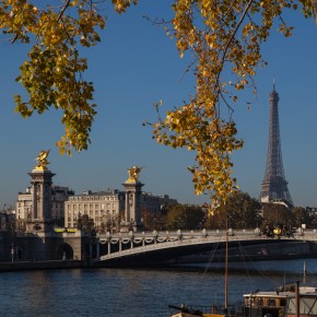 Pont Alexandre III and Eiffel Tower, Paris in autumn